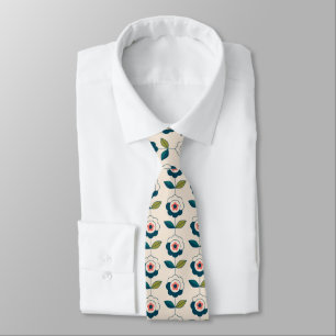 Cravate Motif Fun Jardin Retro