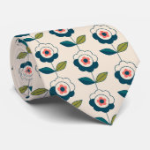 Cravate Motif Fun Jardin Retro (Roulé)