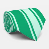 Cravate Motif funky rayure couleur de jade (Roulé)