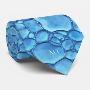 Cravate Motif géométrique abstrait bleu turquoise aqua