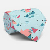 Cravate Motif géométrique abstrait d'art moderne des année (Roulé)