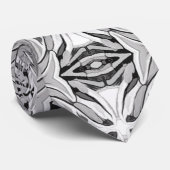 Cravate Motif géométrique Abstrait noir moderne (Roulé)