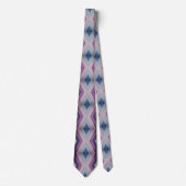Cravate Motif géométrique audacieux dans mauve et bleu (Devant)