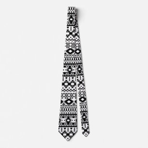 Cravate Motif géométrique Aztec noir et blanc