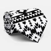 Cravate Motif géométrique Aztec noir et blanc (Roulé)