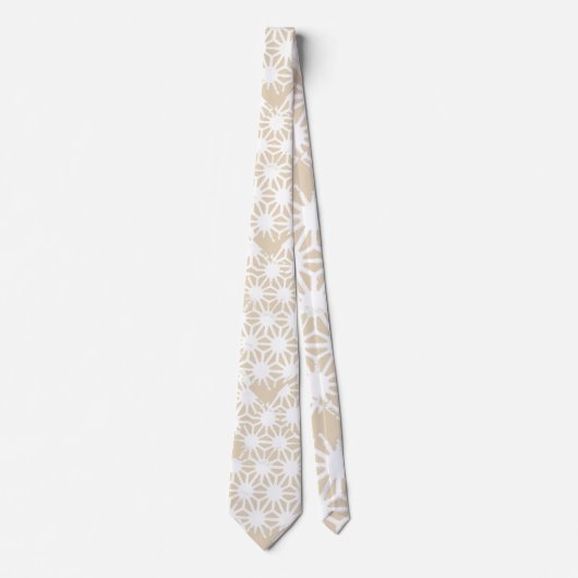Cravate Motif géométrique beige (Devant)