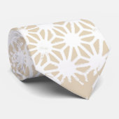 Cravate Motif géométrique beige (Roulé)
