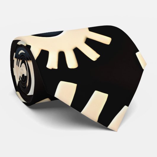 Cravate Motif géométrique beige pour engrenages complexes (Roulé)