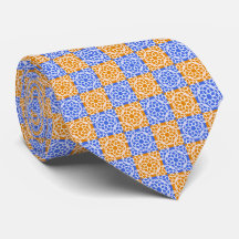 Motif géométrique bleu orange