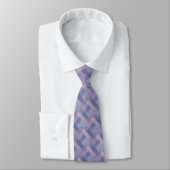 Cravate Motif géométrique bleu violet (Attaché)
