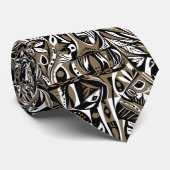 Cravate Motif géométrique bohème fantaisiste artistique ab (Roulé)