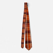 Cravate Motif géométrique Brown orange plaqué automatique (Dos)
