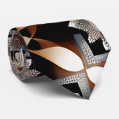 Cravate Motif géométrique Brown traditionnel marocain (Roulé)