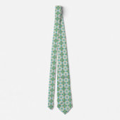 Cravate Motif géométrique complexe avec vert et beige (Dos)