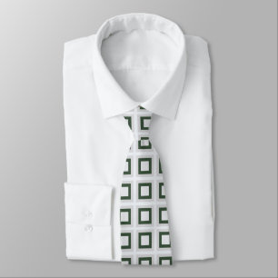 Cravate Motif géométrique concentrique vert gris sarcelle