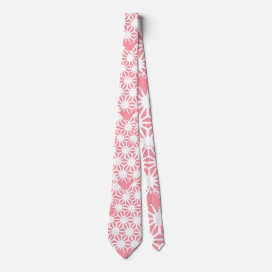 Cravate Motif géométrique corail (Devant)