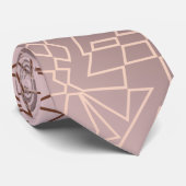 Cravate Motif géométrique de rose rose élégant élégant (Roulé)