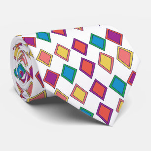 Cravate Motif géométrique diamant coloré