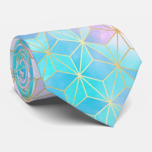 Cravate Motif géométrique en verre Iridescente (Roulé)