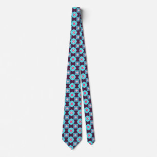 Cravate Motif géométrique étoile mignonne `bleu
