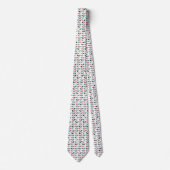 Cravate Motif géométrique floral d'art populaire (Devant)