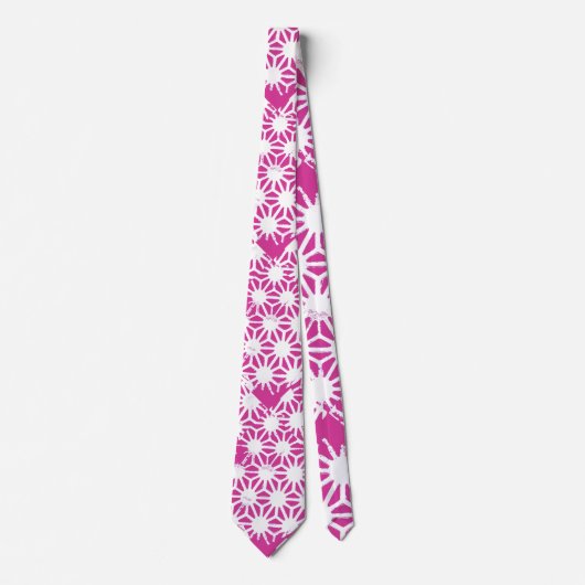 Cravate Motif géométrique Fuchsia (Devant)