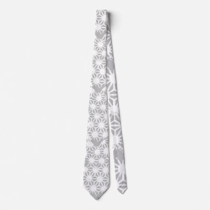 Cravate Motif géométrique gris et blanc