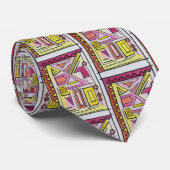 Cravate Motif géométrique moderne à six gadgets (Roulé)