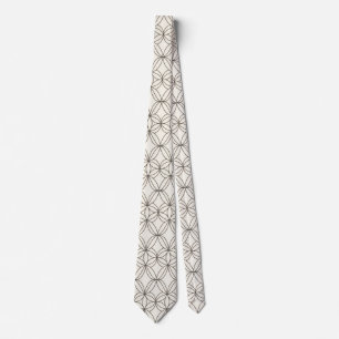 Cravate Motif Géométrique Moderne Crème & Noir Minimalis