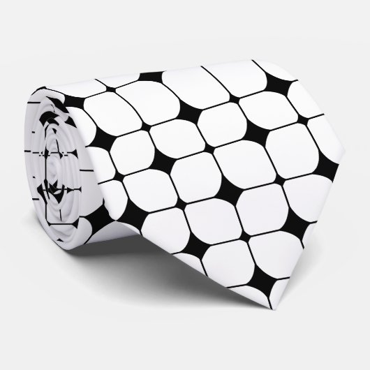 Cravate Motif géométrique moderne du milieu du siècle noir (Roulé)