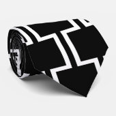 Cravate Motif géométrique moderne noir et blanc (Roulé)