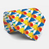 Cravate Motif géométrique moderne rétro (Roulé)