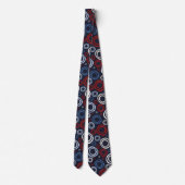 Cravate Motif géométrique moderne rouge blanc et bleu (Dos)