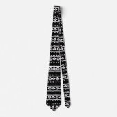 Cravate Motif géométrique noir et blanc classique (Devant)