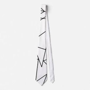Cravate Motif géométrique noir et blanc moderne simple