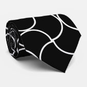 Cravate Motif Géométrique Noir et Blanc Sans Maille (Roulé)