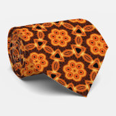 Cravate Motif géométrique orange 03 (Roulé)