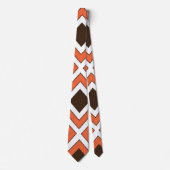 Cravate Motif géométrique orange Brown Diamant (Devant)