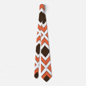 Cravate Motif géométrique orange Brown Diamant (Dos)