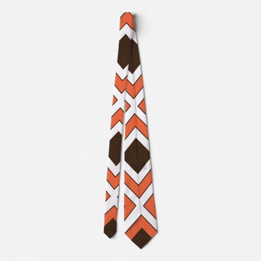 Cravate Motif géométrique orange Brown Diamant (Dos)