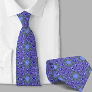 Cravate Motif géométrique rétro bleu élégant