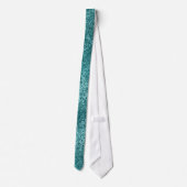 Cravate Motif géométrique rétro bleu-vert (Dos)