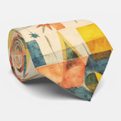 Cravate Motif géométrique rétro du milieu du siècle des an (Roulé)