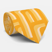 Cravate Motif géométrique rétro-jaune (Roulé)