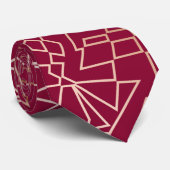 Cravate Motif géométrique rose élégant d'or et de (Roulé)