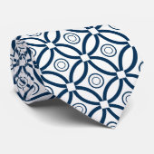 Cravate Motif géométrique Royal Blue & White (Roulé)