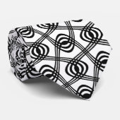 Cravate Motif géométrique tourbillonnant noir et blanc (Roulé)