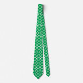 Cravate Motif Géométrique Triangle Diamant Vert (Devant)