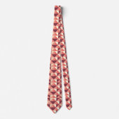Cravate Motif Géométrique Triangle Rose Pêche Violet (Devant)