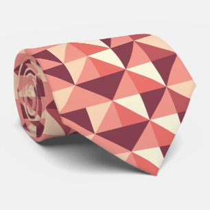 Cravate Motif Géométrique Triangle Rose Pêche Violet